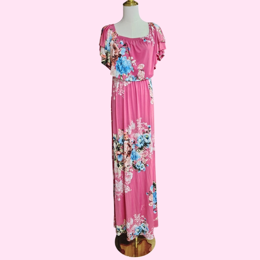 Bellamie Pink Floral Maxi Dress